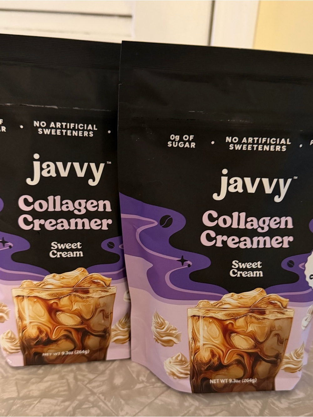 Javvy Collagen Creamer Sweet Cream - Purple & Black Packaging - 2 unopened bags